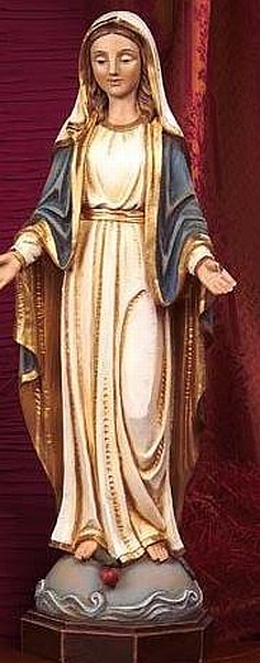 Madonna-Immacolata-Maria-Mutter-Gottes-60-cm-Polyresin-Statue-Holzoptik-NEU