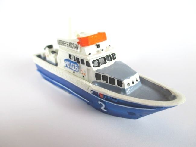 Schiff Boot Polizei Herbert Weichmann 9 cm Polyresin Ship Modell,Neu 
