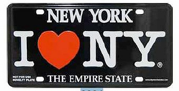 NEW YORK Plate Metall Schild Metal 30 cm,Souvenir USA,I LOVE NY