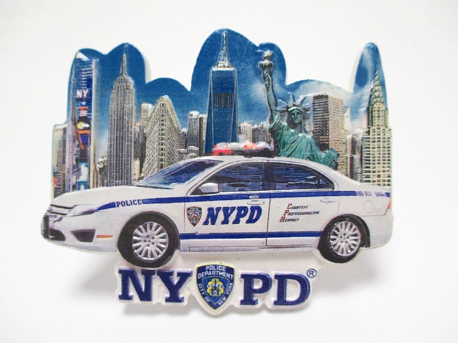 12 cm !,Souvenir USA New York Magnet Police Department Polizei 