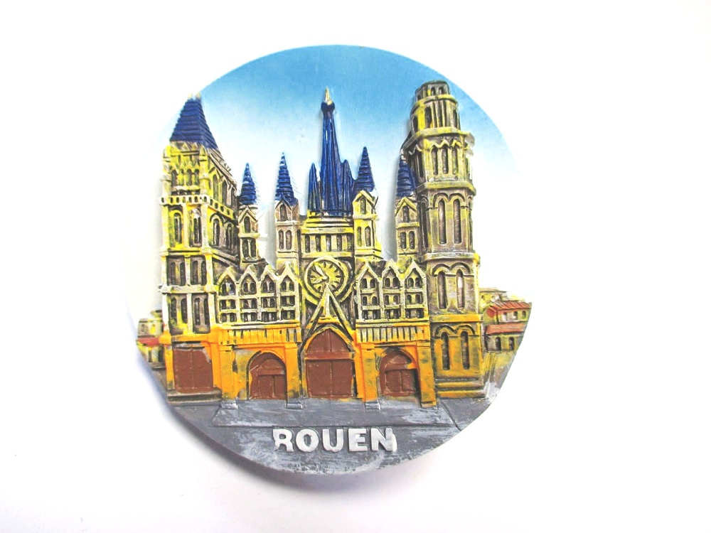 Rouen Kathedrale Kirche Magnet Souvenir Poly Frankreich Normandie,Neu 