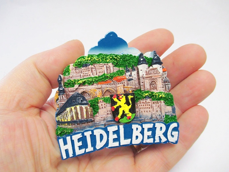 Heidelberg Burg Neckar Holz Magnet Souvenir Germany