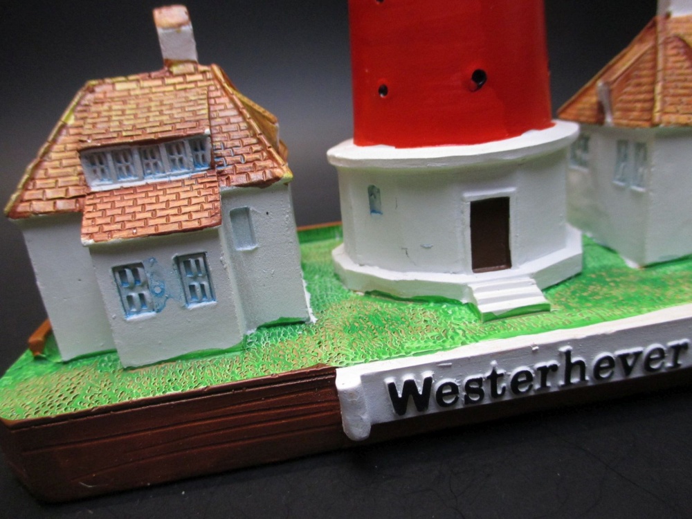 Leuchtturm Westerhever 20 cm Poly Modell Souvenir Germany Lighthouse 