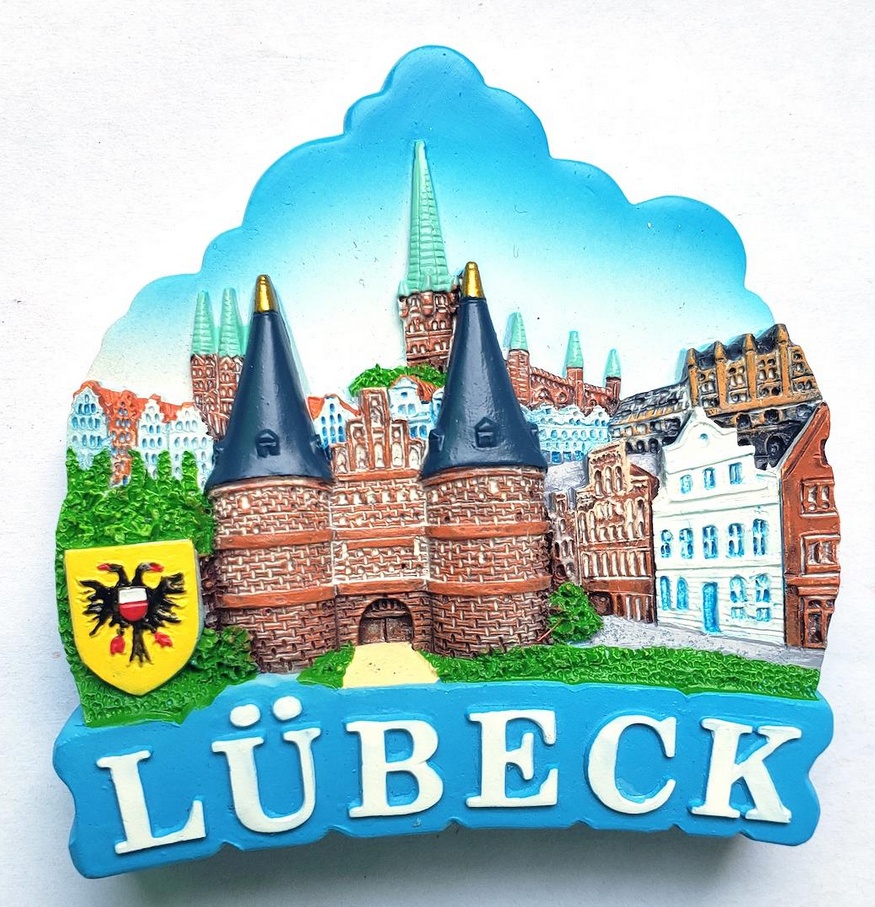 Lübeck Holstentor Hansestadt Foto Magnet Reise Souvenir Germany 8 cm 
