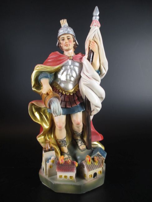 Heiliger Florian Schutzpatron Feuerwehr,20cm,Statue Kirche,Heiligenfigur,bunt 
