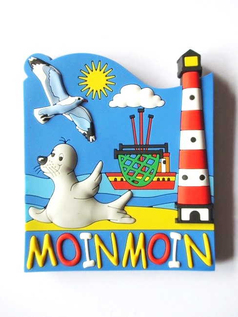 Magnete Frigorifero Gabbiano Simpatico Con Scritta 'Moin' - Decorazione Marittima Umoristica Per Casa O Ufficio
