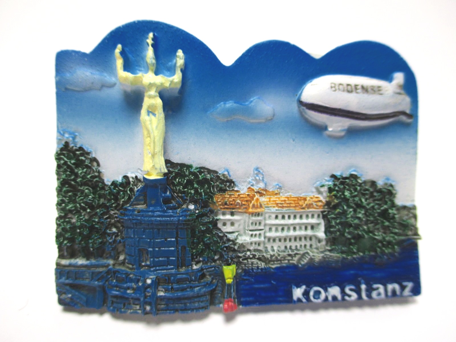 Konstanz Bodensee Poly Magnet Souvenir Germany Zeppelin Imperia Statue 