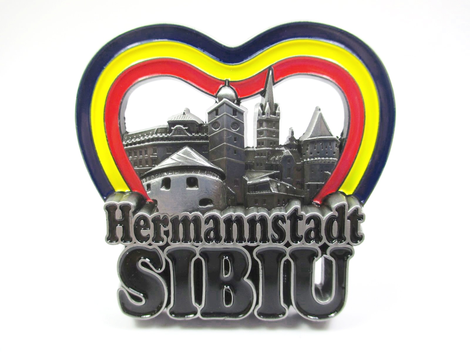 Sibiu Romania Hermannstadt Metal Magnetic Souvenir Siebenbürgen