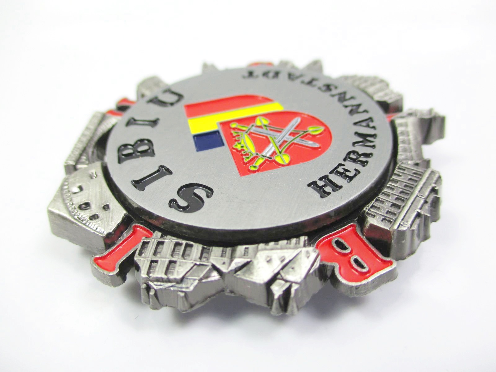 Sibiu Romania Hermannstadt Metal Magnetic Souvenir Siebenbürgen