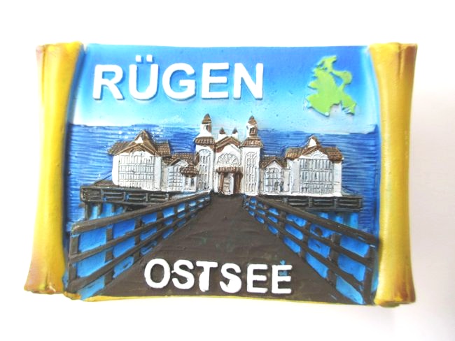 Rügen Magnet Souvenir Germany Ostsee Autokennzeichen Optik 9 cm 