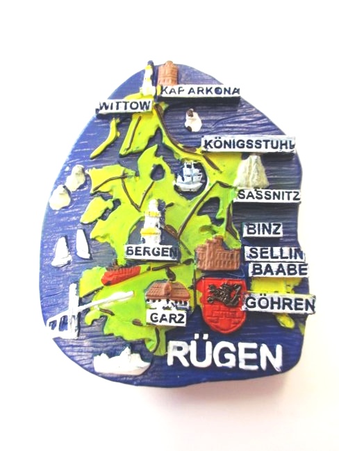 Rügen Magnet Schrift Polyresin Souvenir Deutschland Germany,Neu