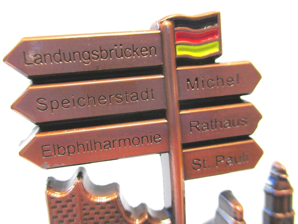 redbro Hamburg Metall Magnet Elbphilharmonie Michel Rathaus St.Pauli 