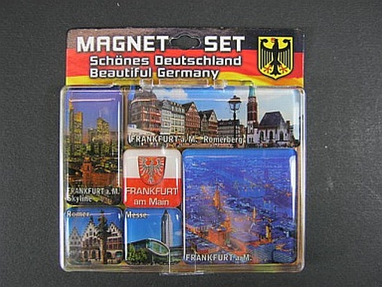 Frankfurt 4er Ansicht Flagge Metall Magnet Souvenir Deutschland Germany 5 