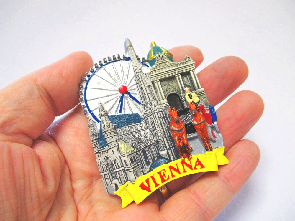 Wien Vienna Magnet Metall Souvenir Österreich Stephansdom Prater ... 