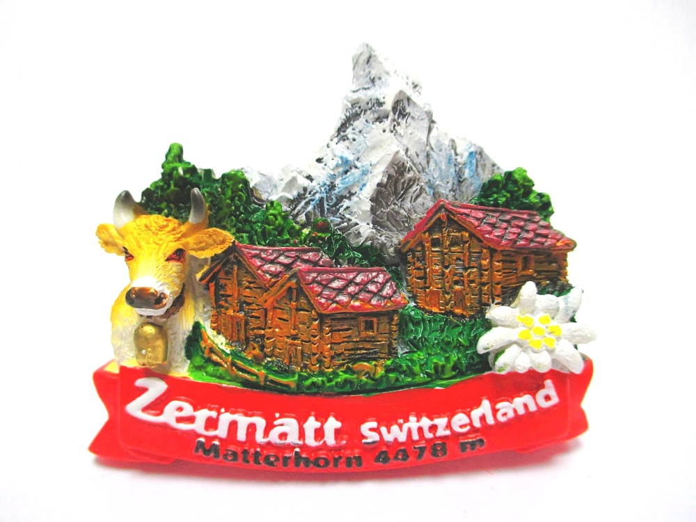 Schweiz Bernhardiner Hund Poly Souvenir Magnet,Switzerland,Neu 