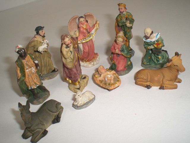 KRIPPE FIGUREN Weihnachten,11 tlg.Satz,bis 5 cm,NEU  