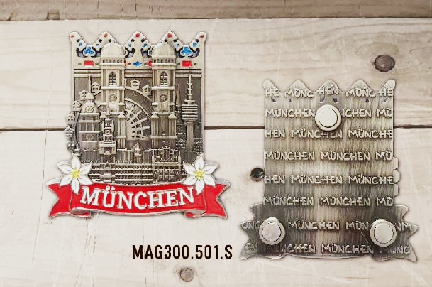 503 München Metall Magnet Frauenkirche Oktoberfest Marienplatz Souvenir 