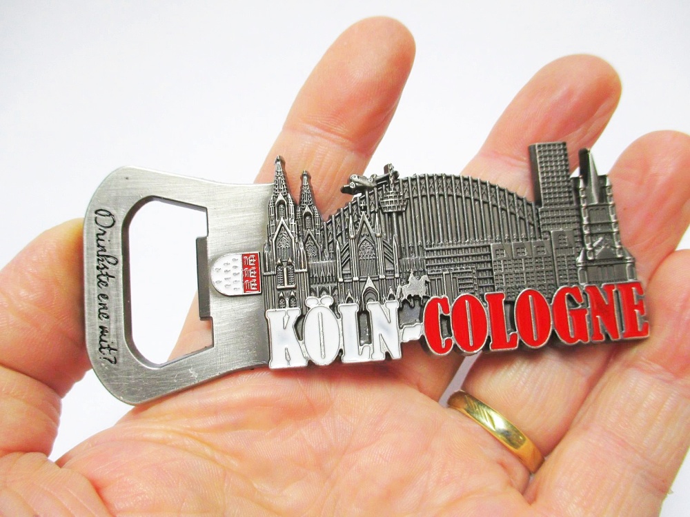 Köln Cologne Dom Metall Flaschenöffner Magnet 12,5 cm Souvenir Germany si 
