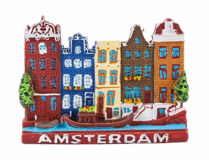 Amsterdam Holland Poly Magnet Häuser mit Brücken Niederlande Souvenir
