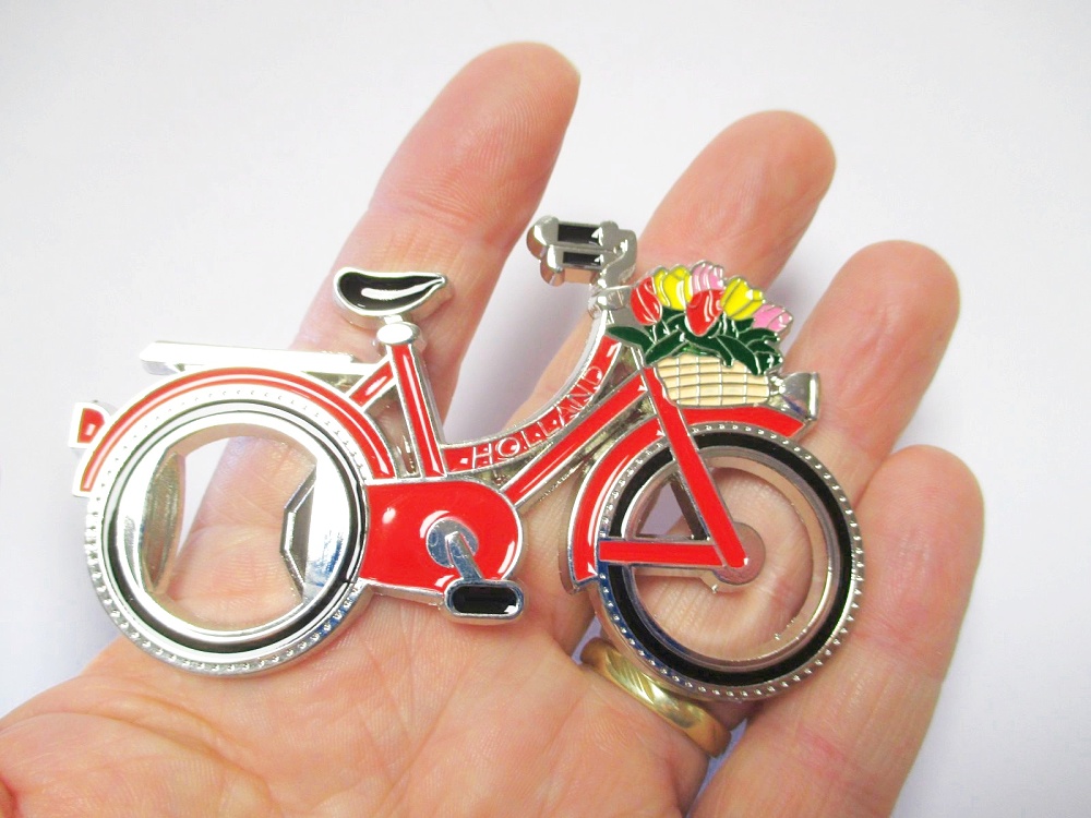 Holland Metall Magnet Windmühle Fahrrad Niederlande Souvenir New 15489 