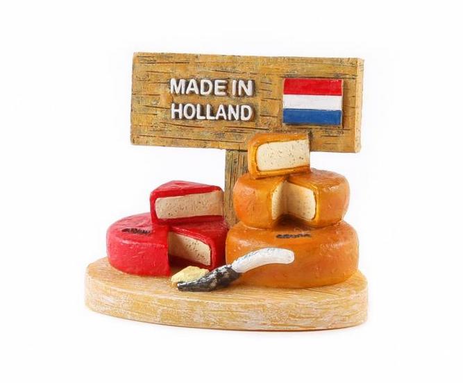 Holland Poly Magnet Cheese Käse Shop Niederlande Souvenir 8 cm 