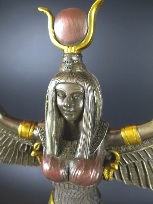Hathor Ägypten Göttin Mythologie,31cm Poly bronzierte Figur,Museum Kollektion 