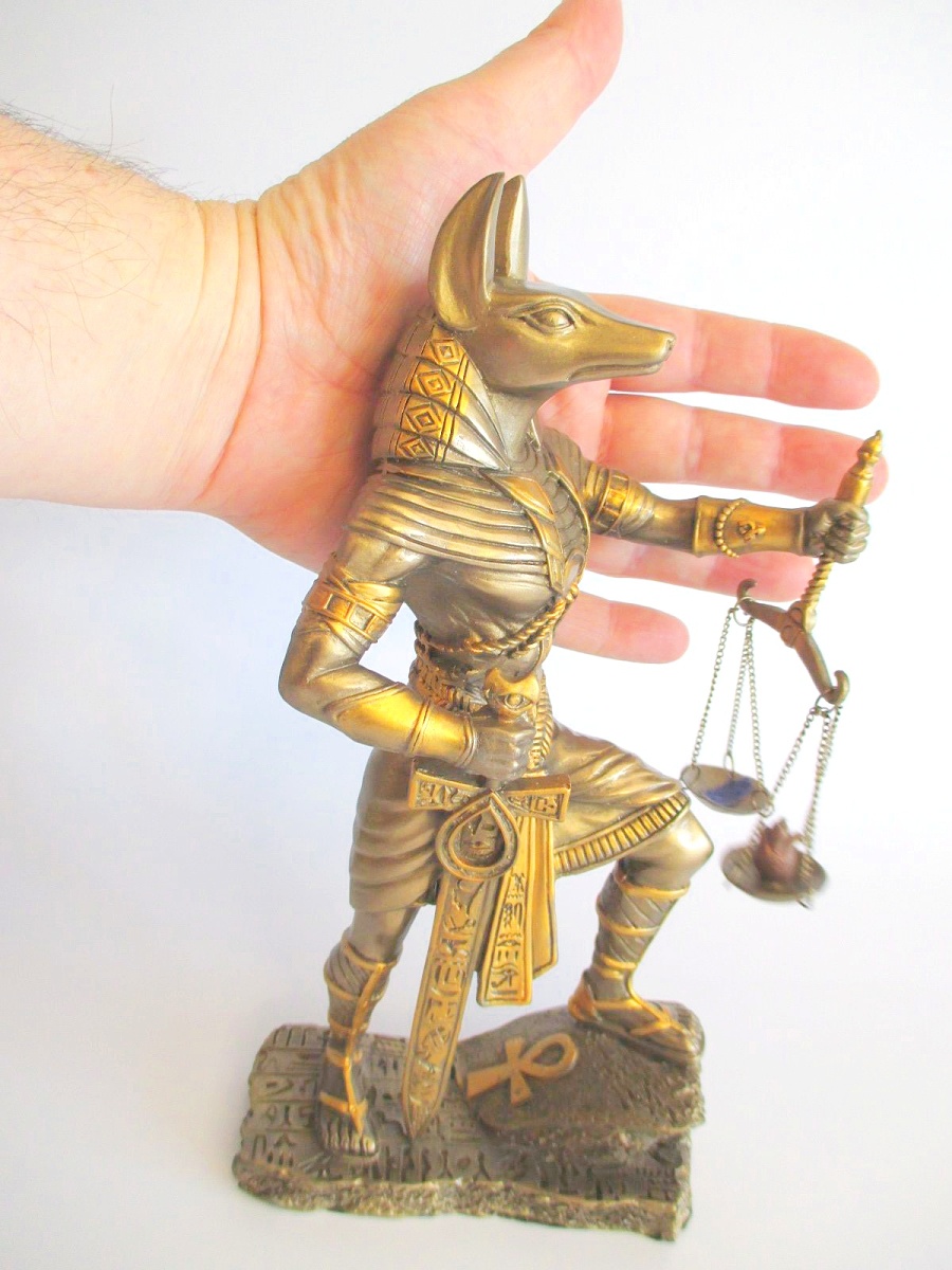 Anubis Waagschalen Schwert Ägypten Poly Figur 25 cm Egypt bronziert