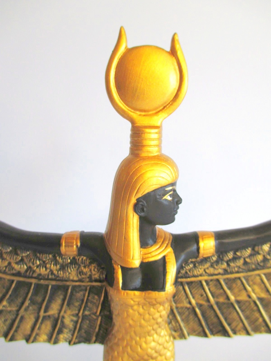 Isis stehend Figur Ägypten 24 cm Polyresin Deko Egypt schwarz gold 