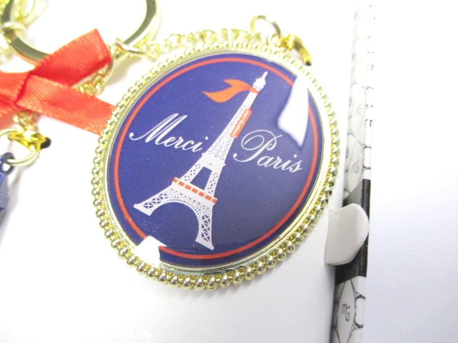 Schlüsselanhänger Eiffelturm Paris Key Holder Premium Metall,Merci,Neu