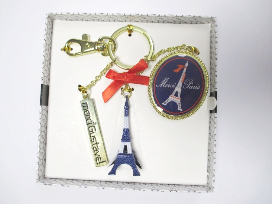 Schlüsselanhänger Eiffelturm Paris Key Holder Premium Metall,Merci,Neu