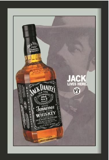 Jack Daniels Whiskey lives here Spiegel 30cm Wandspiegel Bar Kneipe