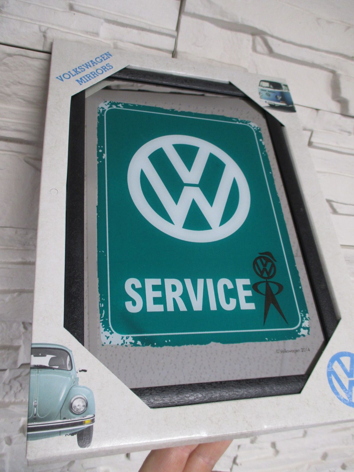 Spiegel VW Volkswagen Service,30cm,Mirror für Bar,Partykeller,Kellerbar 