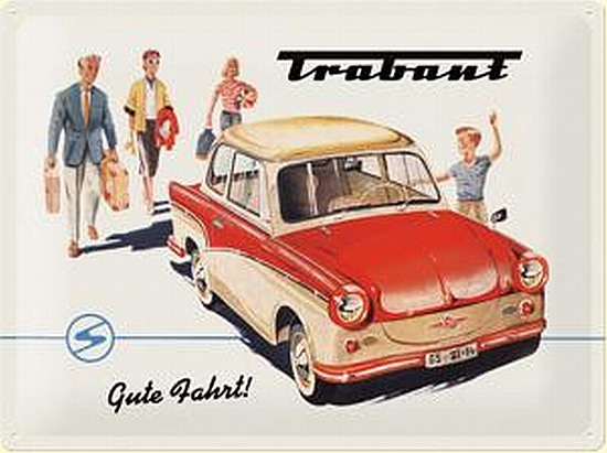 Blechschild Trabbi Trabant Gute Fahrt Schild,40 cm,Neu  