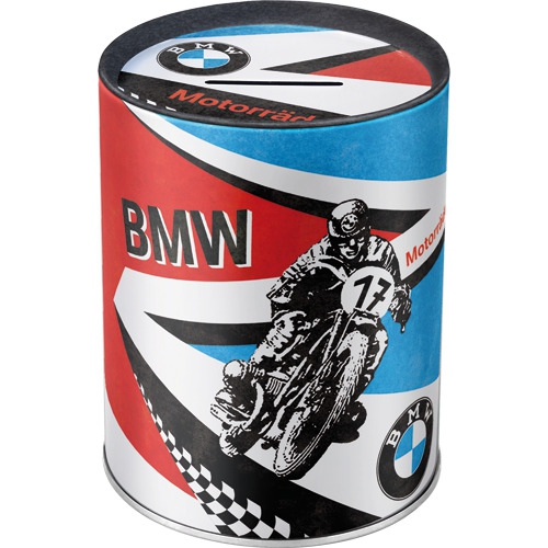 Spardose BMW Motorrad Bike,Metall,13 cm Money Bank,Neu 