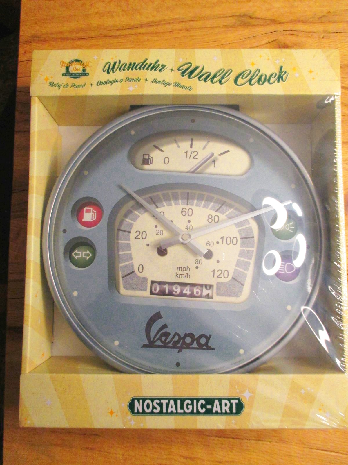 Vespa Tacho Roller Nostalgie Wanduhr Glas 31 cm Wall Clock Neu