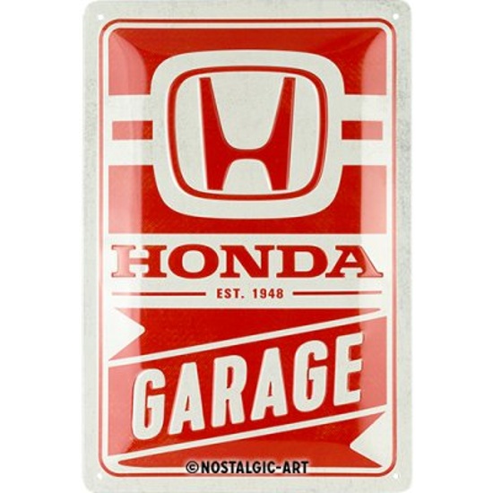 Plaque En Tôle émaillée Honda MC – Panneau Vintage 30 Cm, Déco Atelier