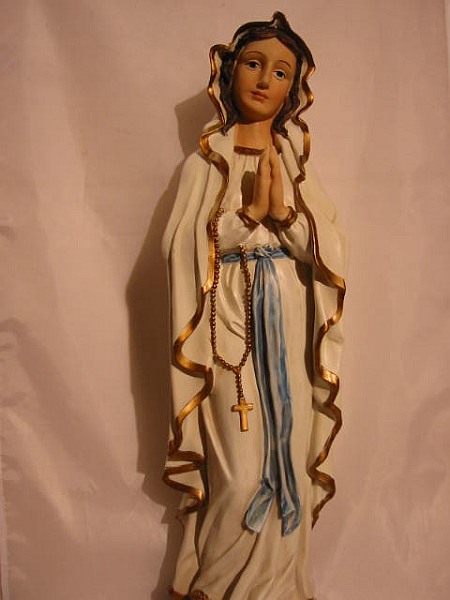 Madonna Immacolata mit Stoffgewand und Polyresin,30 cm,neu 