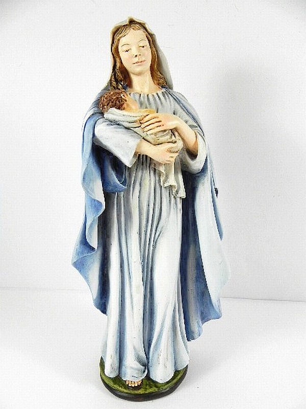 MADONNA MARIA mit KIND,29 cm Statue,Made in Italy,NEU  