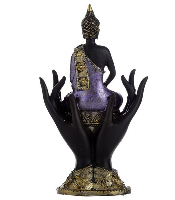 Spardose Buddha schwarz 31 cm Poly Figur Buddhismus Asien Mönch 