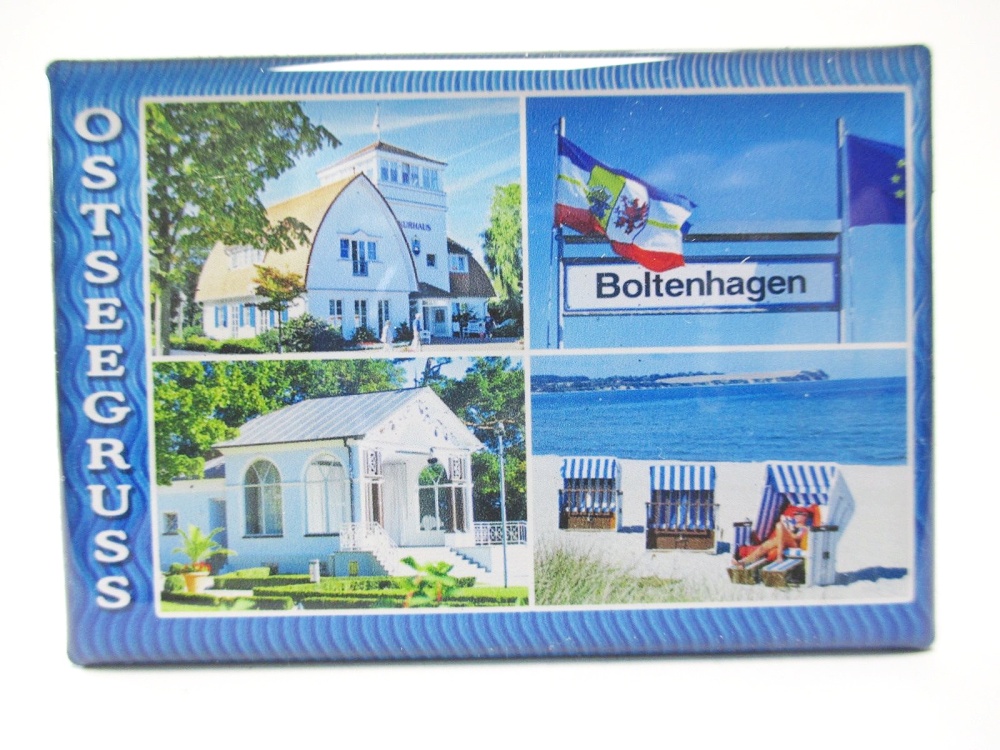 Boltenhagen Ostsee weiße Wiek Foto Magnet Reise Souvenir Germany 8 cm 