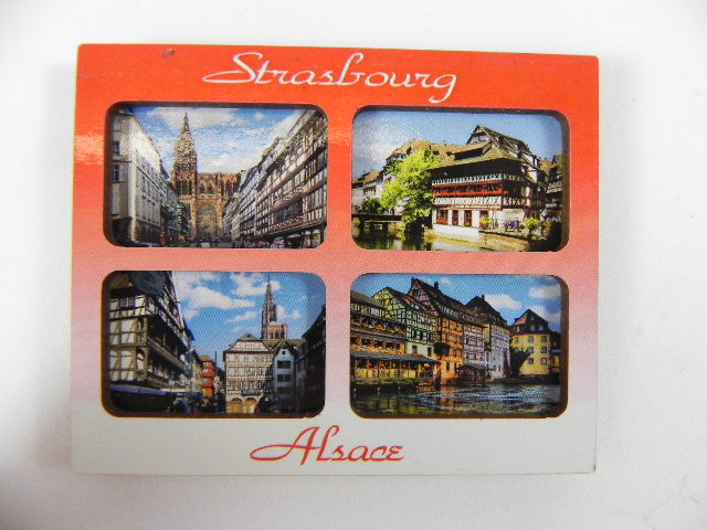 Straßburg Elsaß 3 D Holz Souvenir Deluxe Magnet Frankreich Neu 