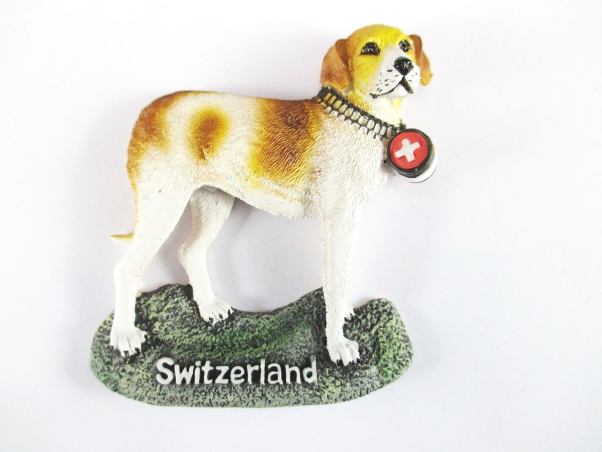 Schweiz Bernhardiner Hund Poly Souvenir Magnet,Switzerland,Neu 