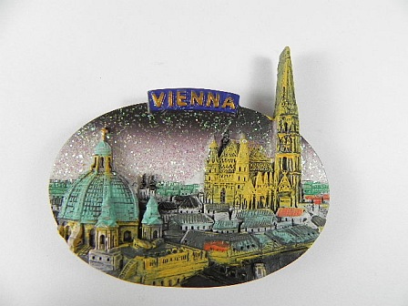 Wien Karlskirche Österreich Poly Magnet Souvenir Austria,Neu 