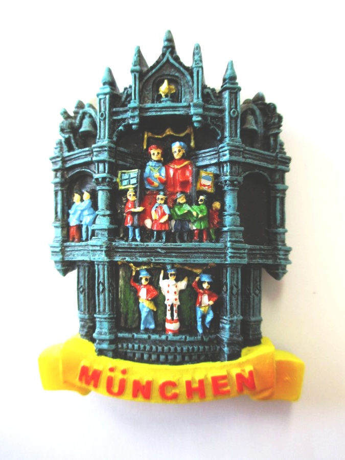 München Marienplatz Glockenspiel Poly Relief 7 cm Germany Souvenir,NEU eBay