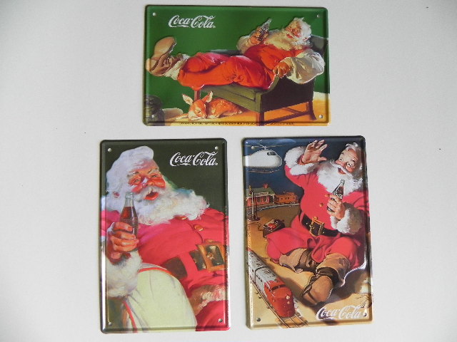 Blechschild Coca Cola Weihnachten Edition,3 Stck,15 cm