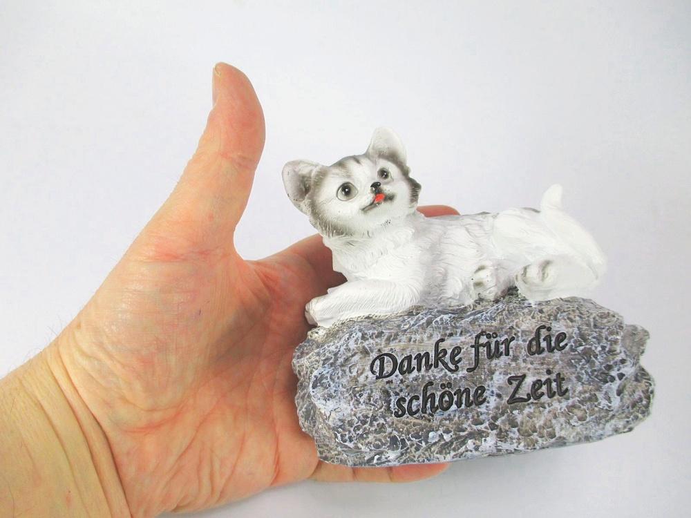 Grabstein Hund Dog 13 cm Grabdeko Friedhof Danke für die schöne Zeit eBay