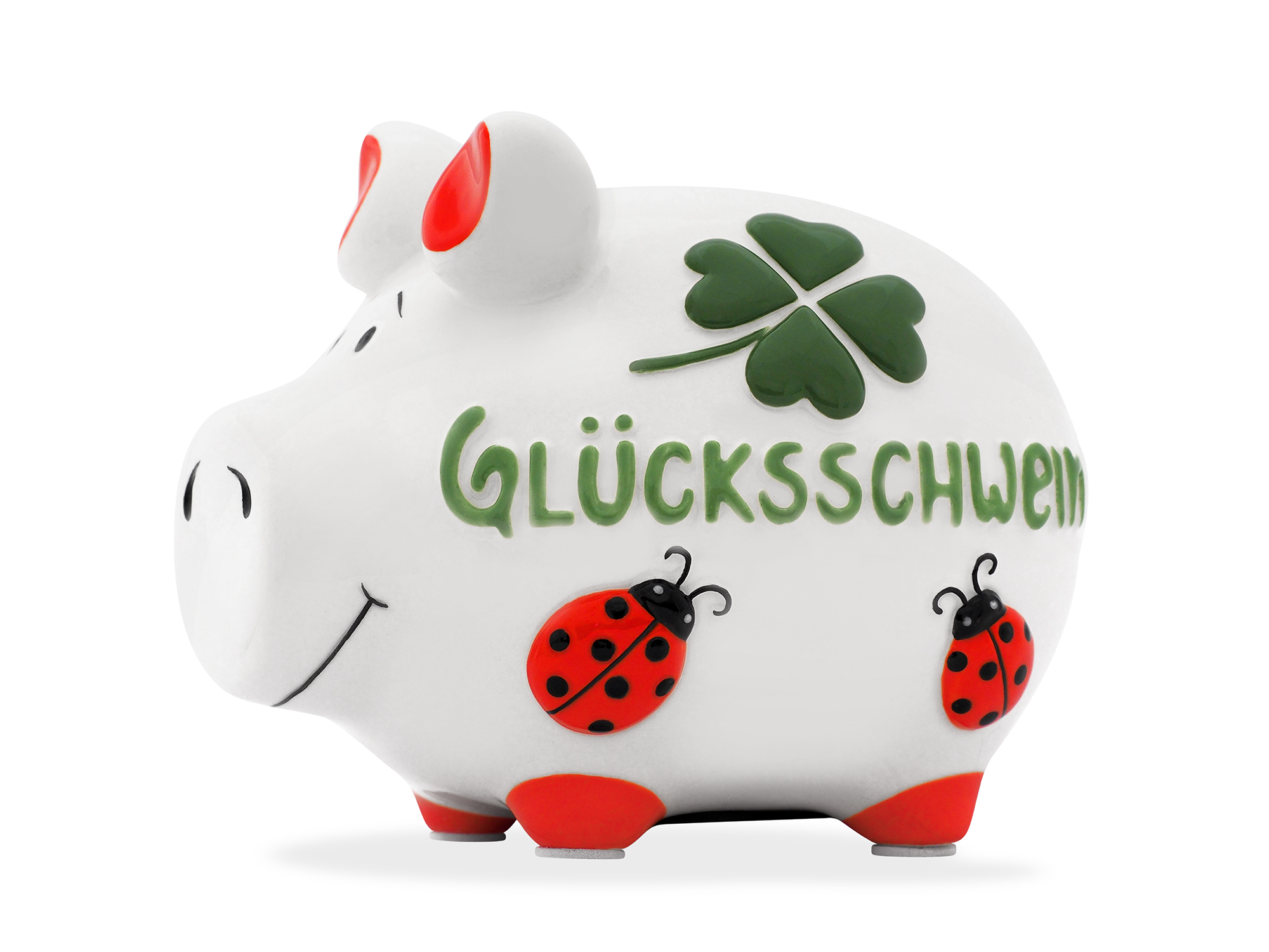 Spardose Sparschwein Viel Glück Klee 22 cm Money Box Bank 
