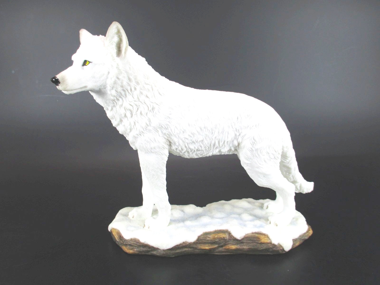 Weißer Wolf Polarwolf sitzend 19 cm Tierfigur Poly Veronese Kollektion,Neu 