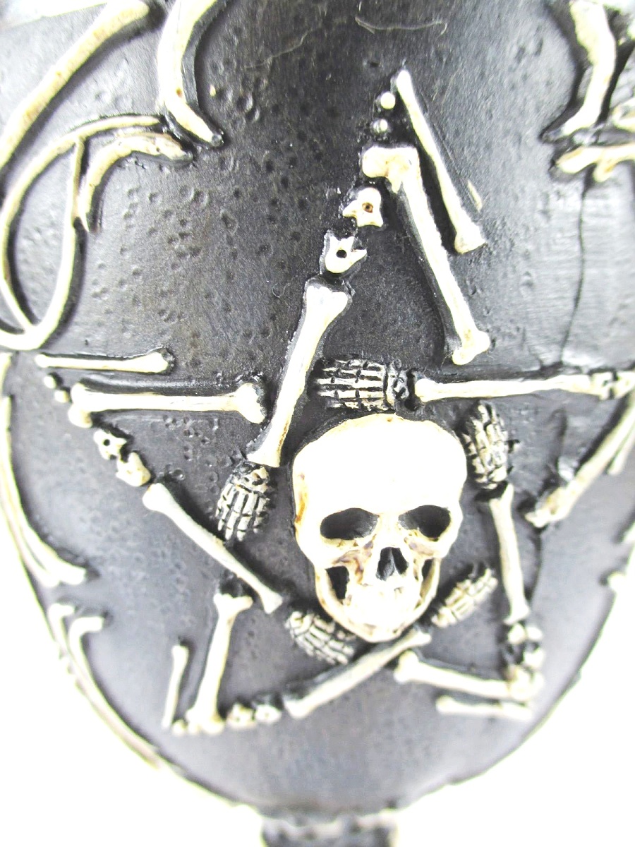 Totenkopf Schädel Skull Becher Kelch Relief Poly Edelstahl Neu 19 cm 