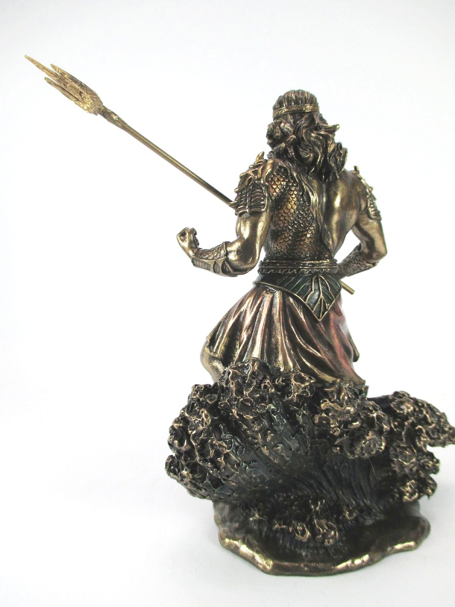 poseidon,bronziert,19x15cm,figur,statue,polyresin,gott,meeresgott,veronese